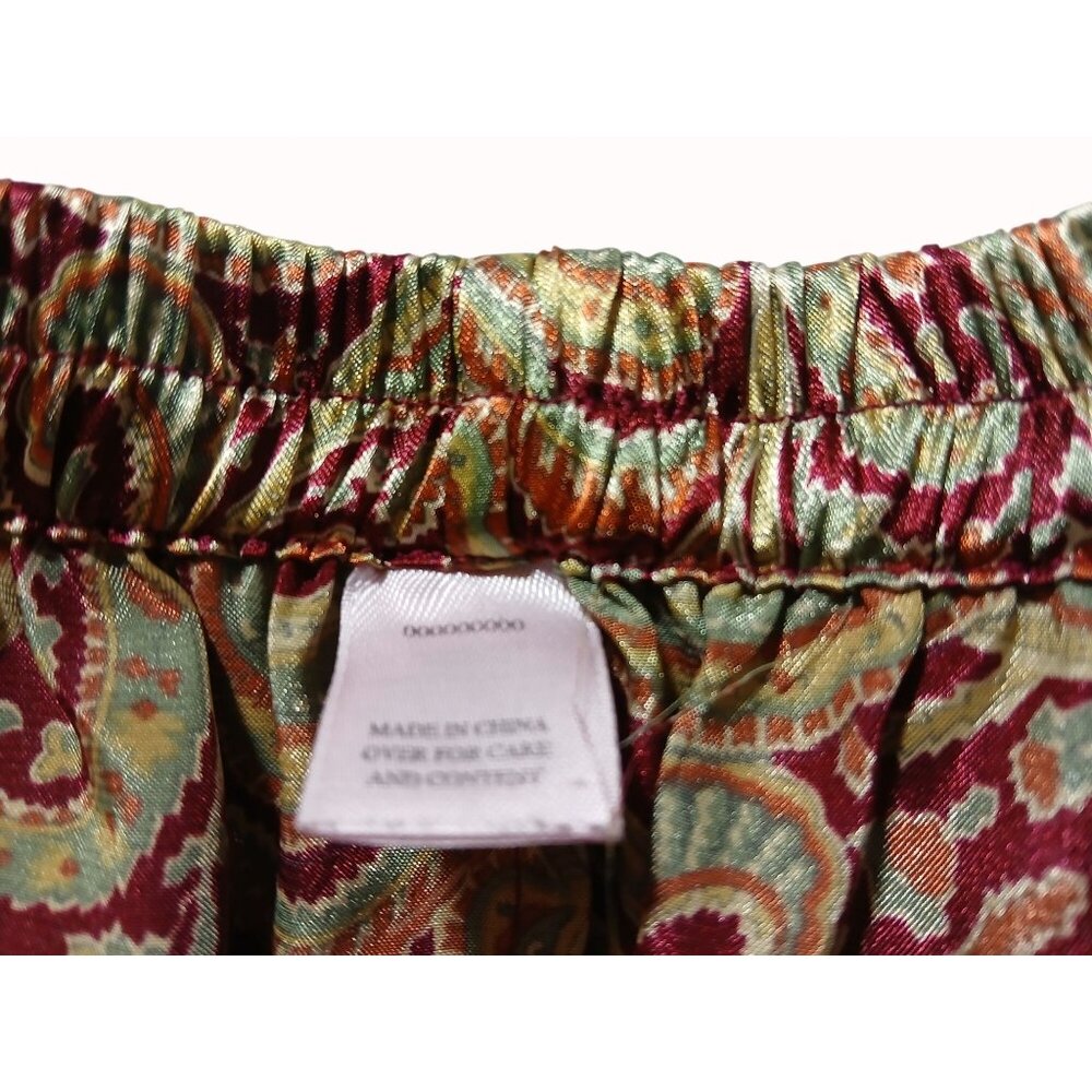 Victorias Secret Gold Burgundy 2 Pc Pajama Set L XL Menswear Button Top Shorts - Picture 15 of 15
